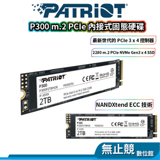 PATRiOT 美商 博帝 P300 SSD固態硬碟 256G 512G 1TB 2TB M.2 PCIe Gen3