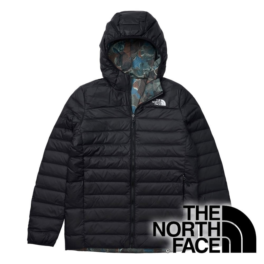 【THE NORTH FACE 美國】男雙面羽絨保暖連帽外套(FP700) 『黑/迷彩』NF0A83OM