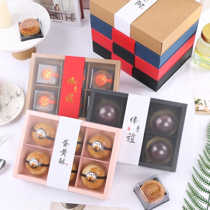 Z🧧台灣現貨🧧《新年6格裝禮盒》手作糖果餅乾禮盒 牛軋餅 雪花酥 西點禮盒 磨砂盒 紙袋 提袋