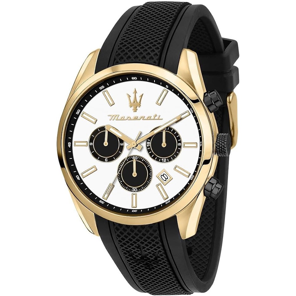 【WANgT】MASERATI 瑪莎拉蒂 Attrazione 高貴金網格錶帶日期顯示矽膠腕錶 R8851151001