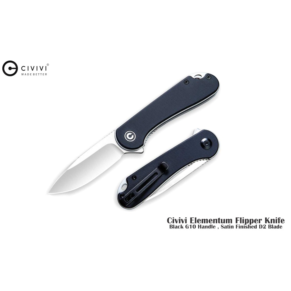 【angel 精品館 】We Knife/Civivi Elementum Flipper黑G10柄折刀D2鋼C907A