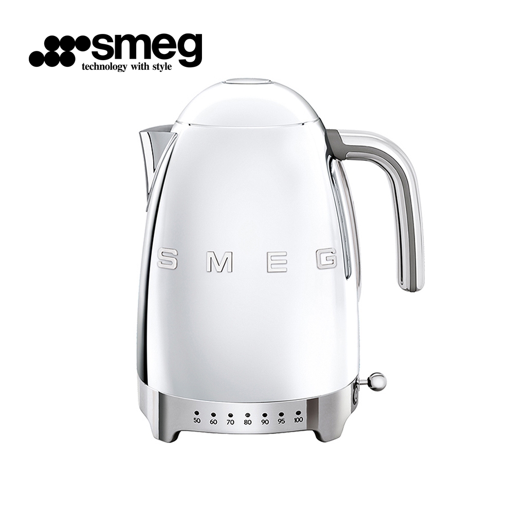 【SMEG】義大利控溫式大容量1.7L電熱水壺-閃亮銀_KLF04SSUS