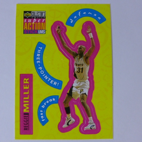 ~Reggie Miller/瑞吉·米勒~名人堂/大嘴 1996年UD.NBA貼紙造型特殊卡