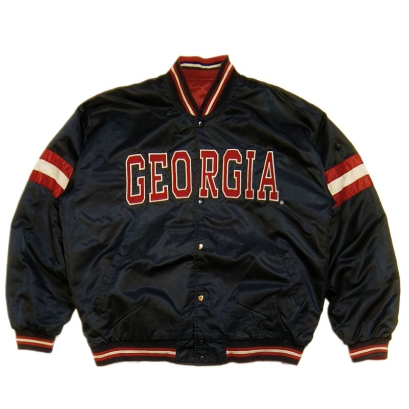 ✨車庫古著✨(客訂)90's NCAA Bulldogs 雙面鋪棉棒球夾克 US.Collection 棒球外套 古著