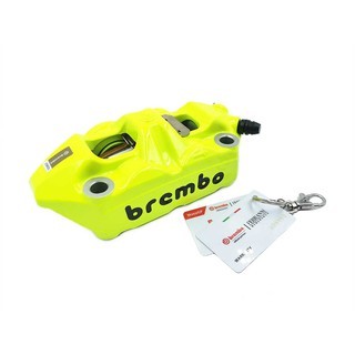 &lt;上雅安全帽&gt;BREMBO M4 高性能鑄造一體對向四活塞輻射卡鉗 1098 100mm 螢光黃 豐年俐 公司貨