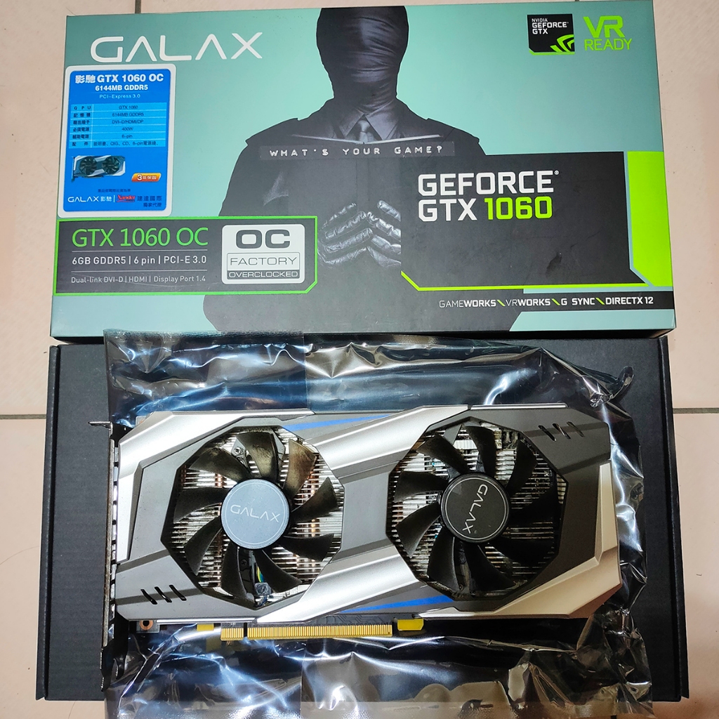 GALAX 影馳 GTX1060 OC 6G DDR5 二手良品 非礦卡 已過保