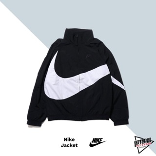 NIKE NSW BIG SWOOSH JACKET 黑白 大勾 風衣外套【彼得潘】