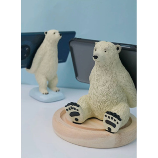 😊北極熊手機支架可愛動物桌面擺飾（可開發票）