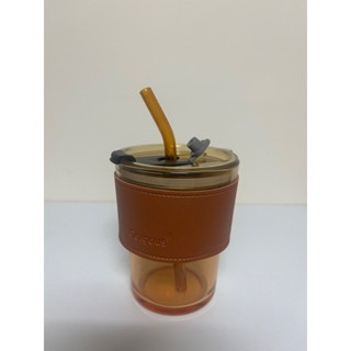 全新現貨 復古皮革杯套 耐熱玻璃杯 玻璃咖啡杯