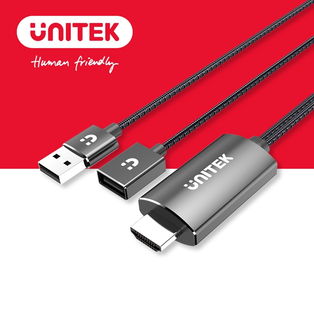 UNITEK USB-A+C / Lightning to USB-A(公) HDMI轉接線 (Y-M1104A)