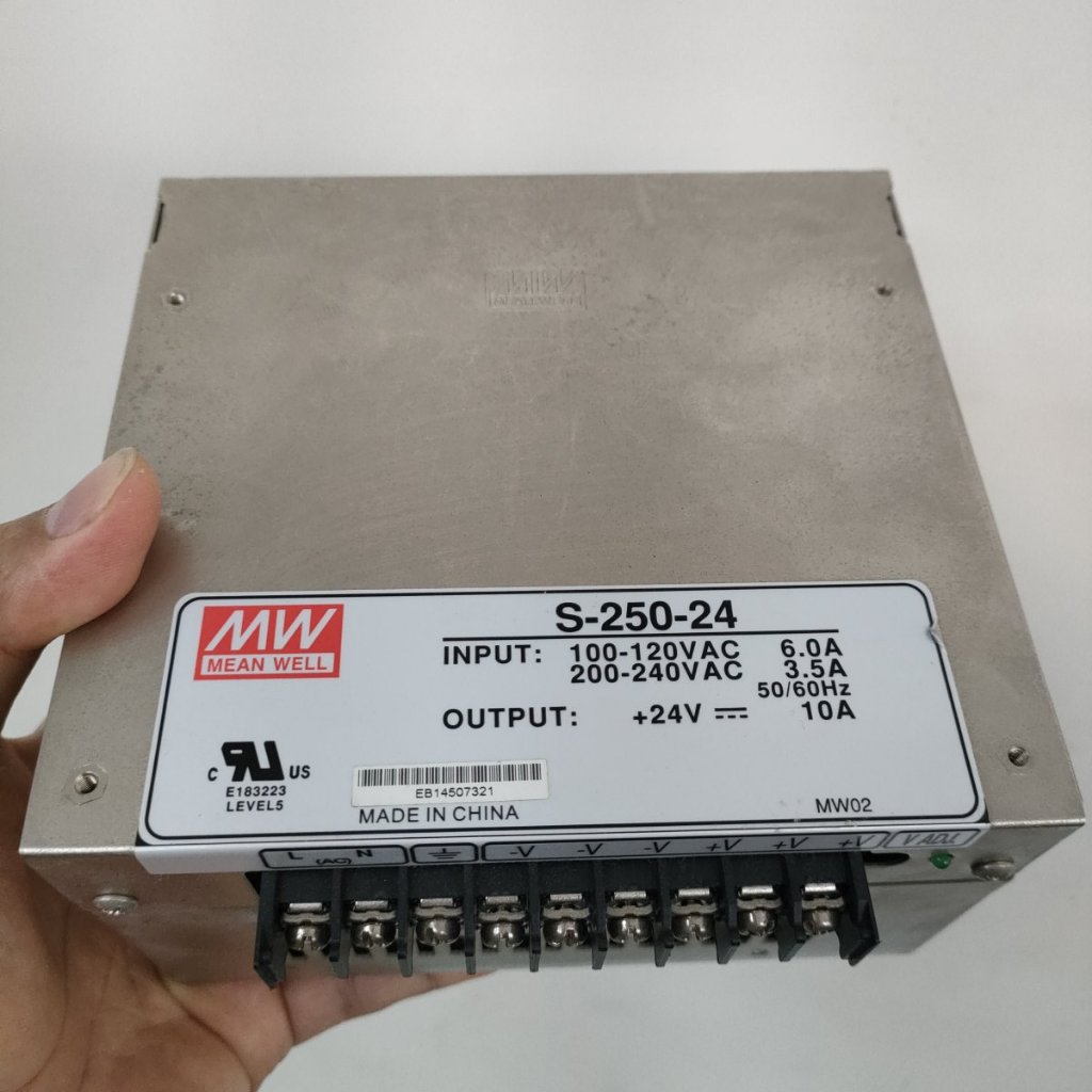 Meanwell 明緯 S-250-24 24V 10A 250W 方形 電源變壓器 供應器 二手良品