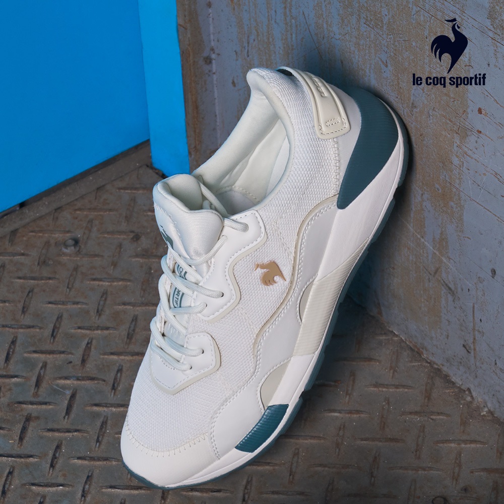 【LE COQ SPORTIF 法國公雞】GIEN運動慢跑鞋-男女款-白綠色-LWS73101