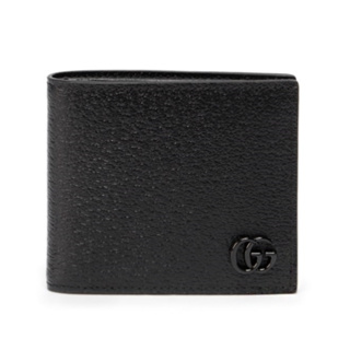 【GUCCI 古馳】GG Marmont Bi-Fold 雙G 皮革 卡夾 皮夾 短夾 全黑色 428726