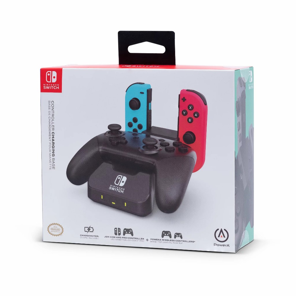 Switch周邊NS原廠授權 新版感應充電 POWERA JoyCon和Pro控制器充電座