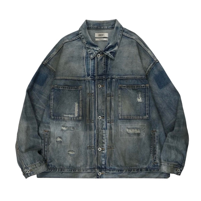 「含運」UNBENT 23AW Damaged Denim Jacket 水洗做舊 破壞牛仔 外套