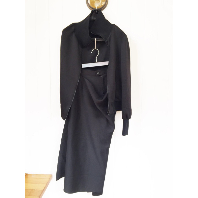 Yohji Yamamoto 山本耀司 單袖長褲裙 黑色套裝