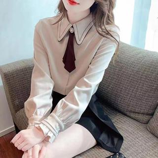 簡約氣質 襯衫 女秋冬小眾長袖通勤磨毛加厚百搭 上衣 襯衣