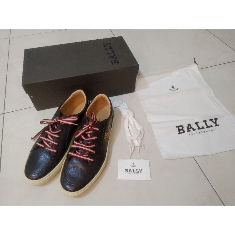 《BALLY》 正品 精品 龍飛鳳舞系列 龍年 男鞋 皮製平底休閒鞋 咖啡色 瑞士製造 US8