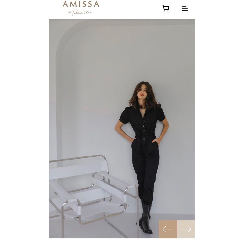 轉售Amissa 歐美率性黑色連身工作褲s