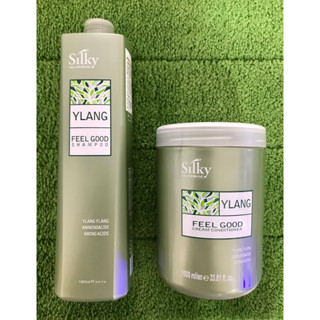 【好咖小鋪】義大利 silky 絲兒緹 伊蘭胺基酸保濕髮浴1000ml 伊蘭胺基酸保濕護髮素1000g 全新公司貨
