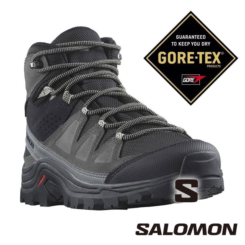 【SALOMON 法國】女QUEST ROVE GTX高筒登山鞋『黑/磁灰/灰』471815 戶外 露營 登山 健行 休