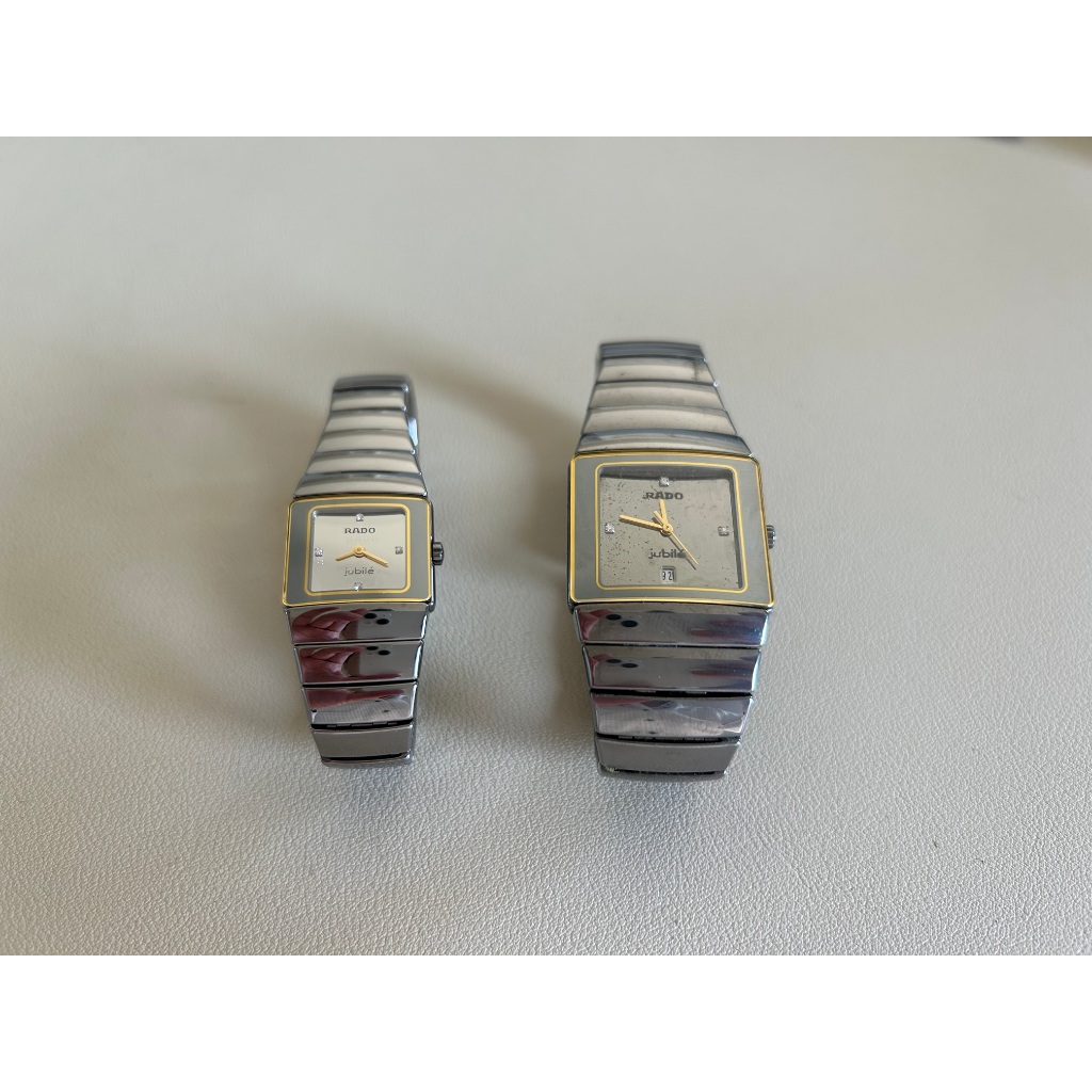 RADO 雷達 鑲鑽陶瓷腕錶 男女對錶一起賣