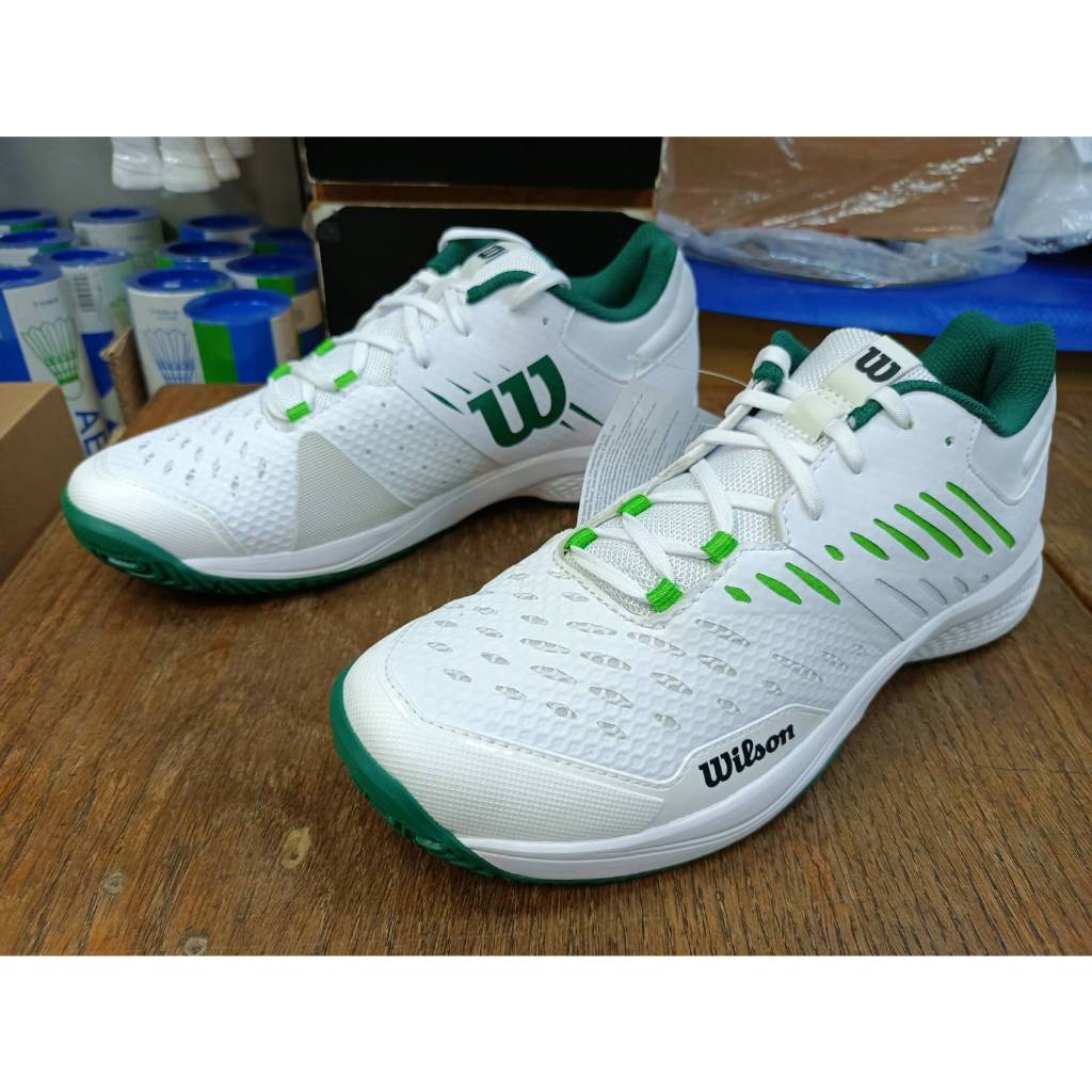 總統網球(自取可刷國旅卡) WILSON 2023 KAOS COMP 3.0 全區 耐磨 透氣 款 男 網球鞋 白綠