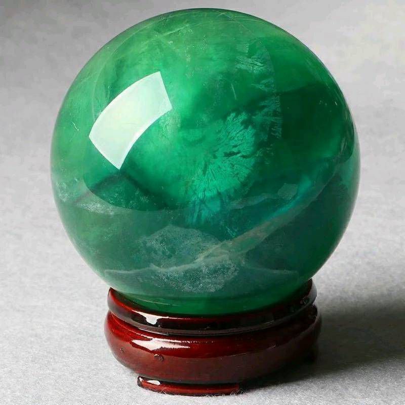 開光天然綠螢石水晶球 綠螢石水晶 夜明珠能量球 鎮宅能量擺件 天然水晶擺飾 天然礦石綠螢石 天才之石 希望之光 綠水晶