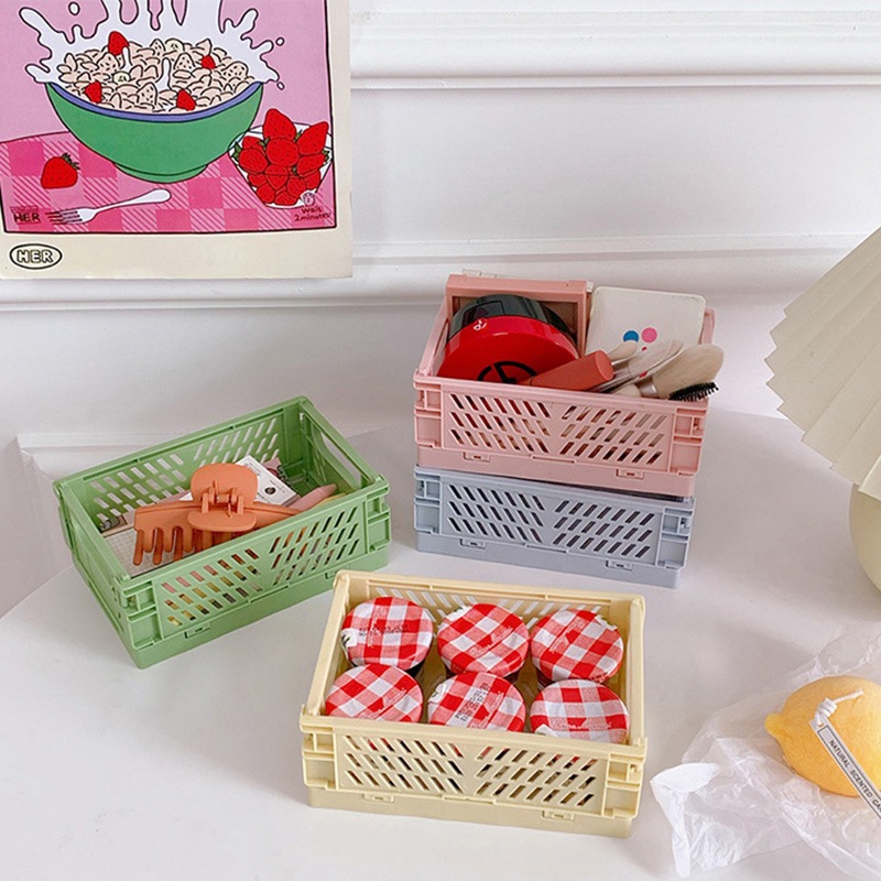 Okami selects【現貨】 迷你折疊收納盒 折疊置物籃 儲物盒 整理箱
