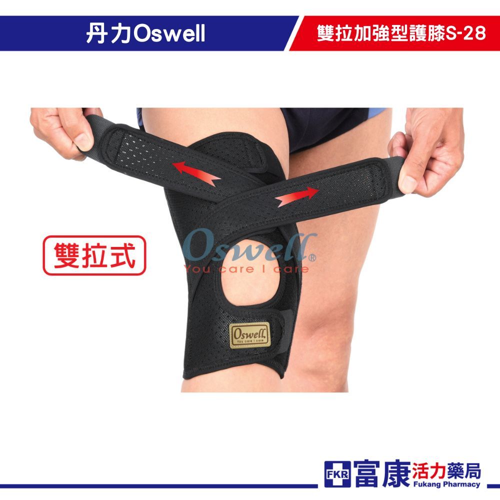 丹力Oswell雙拉加強型護膝S-28  護膝/護具【富康活力藥局】