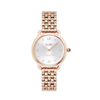 COACH | Delancey Slim系列 玫瑰金殼 銀面 小馬車 小錶徑鋼帶腕錶 女錶 手錶-14502783