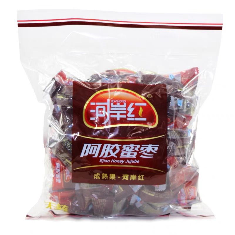 河岸紅金絲無核棗，紅糖味，獨立小包裝零食【阿膠蜜棗1000g】