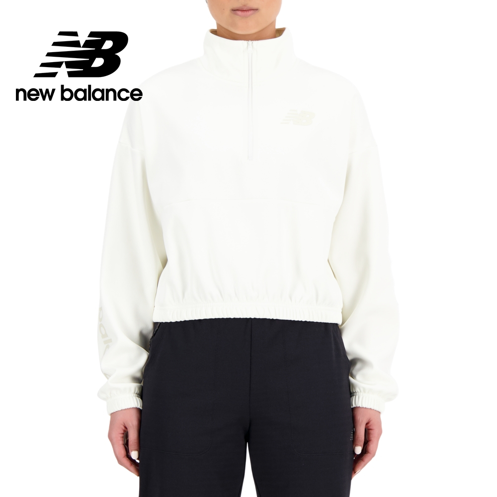 【New Balance】 NB 機能保暖吸濕排汗半開襟長袖上衣_女性_米杏色_AWT33187SST