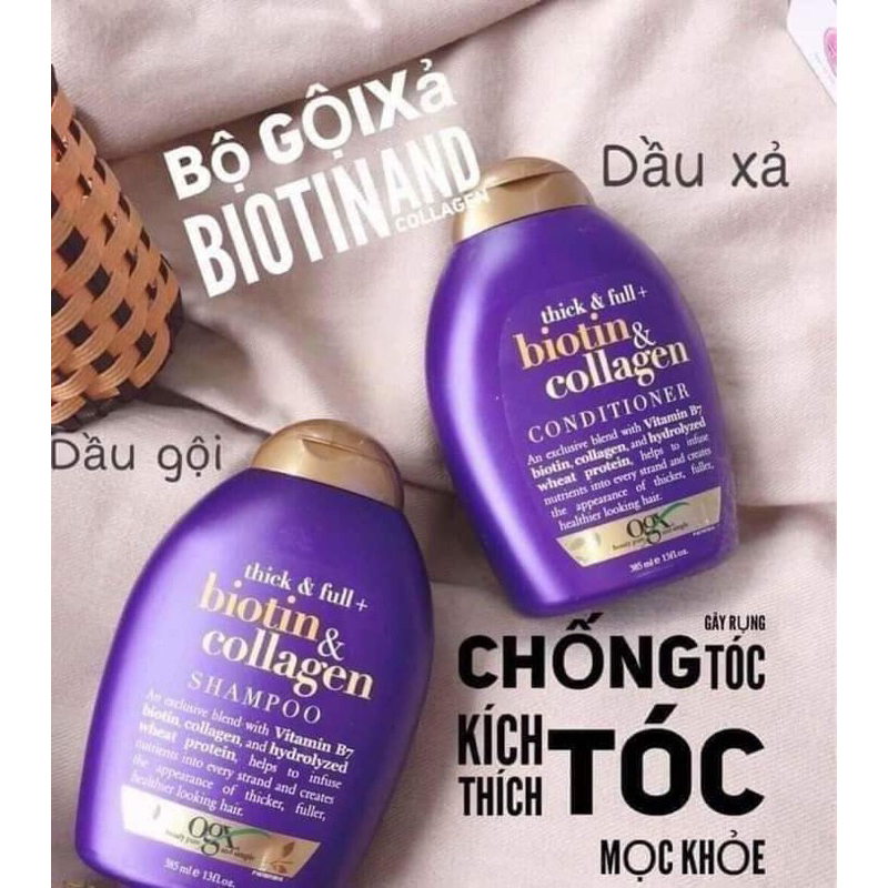 Gội xả Biotin collagen Tím