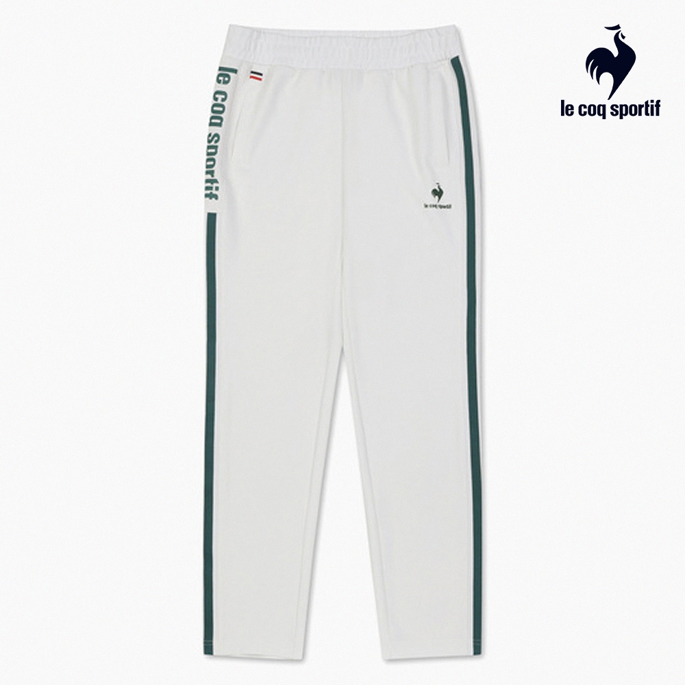 【LE COQ SPORTIF 法國公雞】韓風潮流針織運動長褲-男女款-白色-LKQ83674