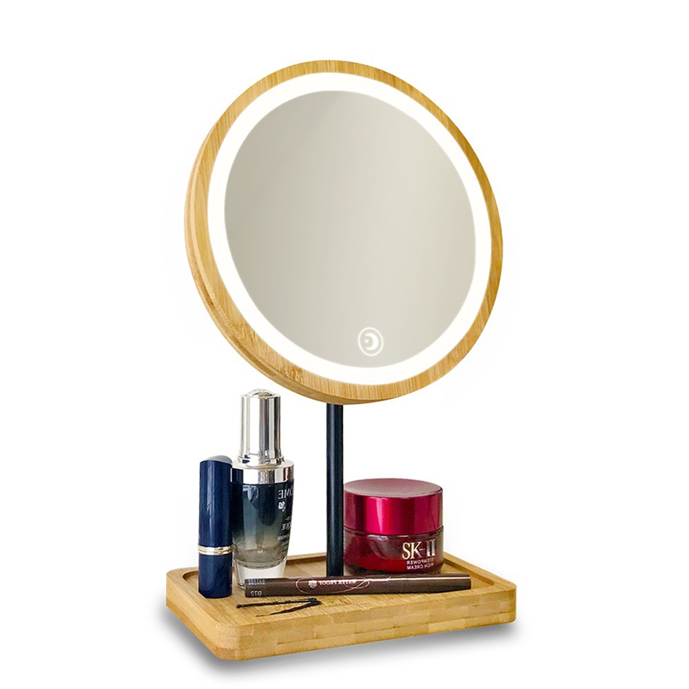 🌟三小福🌟【二手】木光初鏡  磁吸放大鏡版 LED化妝鏡 全天然材質 台灣專利設計 木質化妝鏡
