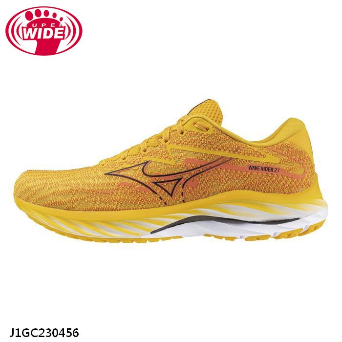 美津濃 男款 慢跑鞋 MIZUNO WAVE RIDER 27  一般型 超寬楦 運動 路跑  黃 J1GC230456