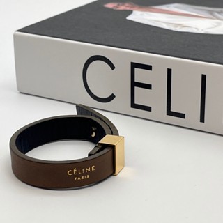 【哈極品】美品《Celine 賽琳 駝色 全皮 手環/飾品 》