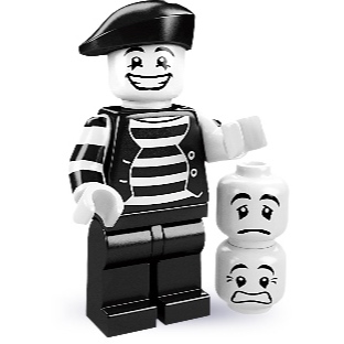 LEGO 樂高 人偶包 8684 Minifigures Series 2 第二代 No. 9 默劇演員 Mime