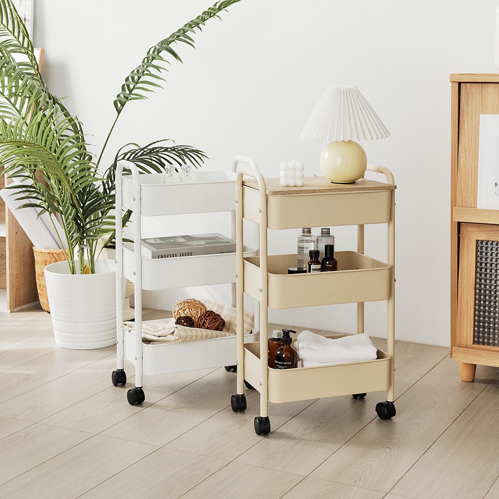 完美主義│Karla三層收納推車 工業風 推車 置物架 收納架 美容車 三層推車 置物推車【P0001】