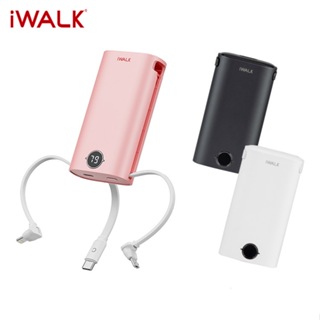 【iwalk】小魷魚 自帶線行動電源 9000mAh 18W快充 Type-c iPhone 自帶充電線 快充行動電