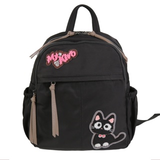 【Kiro貓】小黑貓 探險包 毛巾繡 輕防水 雙層 後背包【300005】