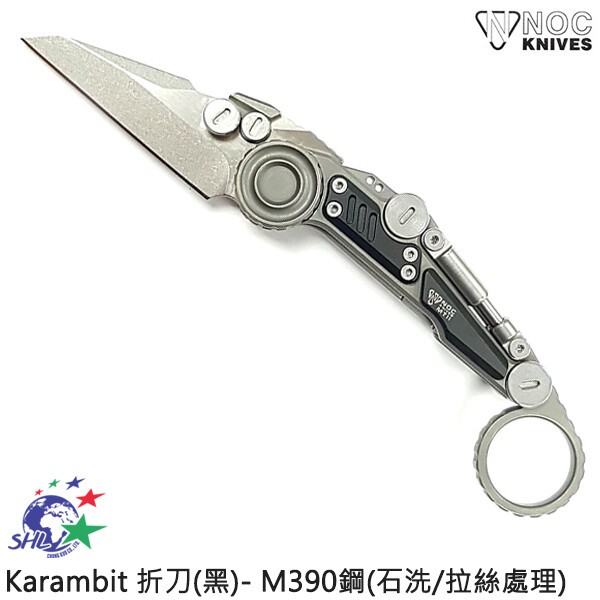 Noc Knives 機械風 Karambit 折刀(黑)- M390鋼(石洗/拉絲處理) / MT-11/BL 詮國