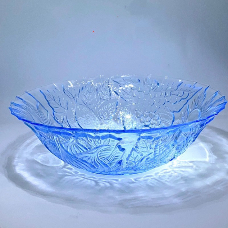‼️絕版‼️全新現貨 KIG INDONESIA 印尼製造 水藍色玻璃碗 水晶碗 水果碗 沙拉碗 碗盤器皿