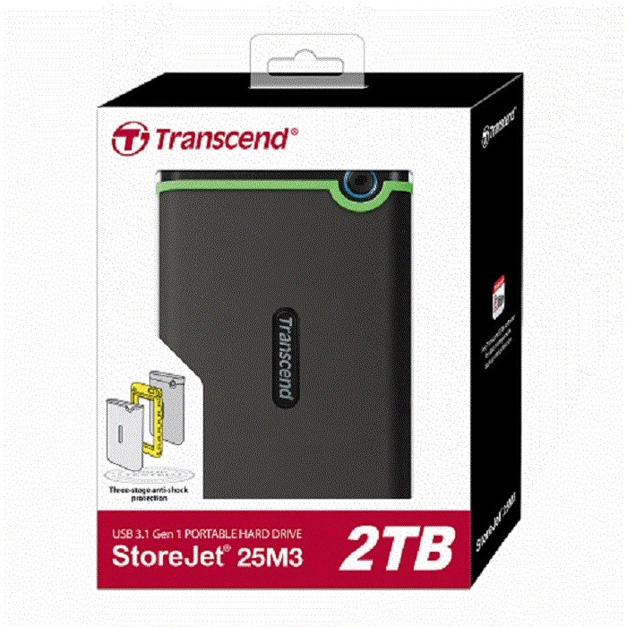 Transcend 創見 25M3S 2TB 鐵灰色 USB3.1 2.5吋 超薄行動外接硬碟(TS2TSJ25M3S)