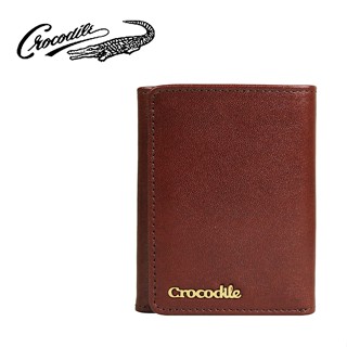 Crocodile 鱷魚 質感原皮 短夾 真皮短夾 3折扣式短夾 6卡相片零錢袋 0103-11013-02 咖啡