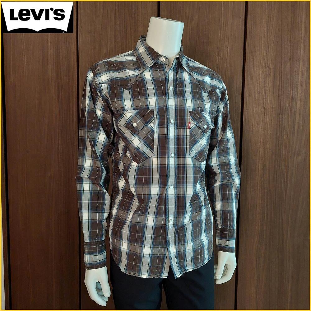 🇯🇵日本二手衣✈️LEVIS 男L号 長袖格紋襯衫 Levi's 雙口袋 工作休閒 長袖襯衫 LEVI'S M29FFL