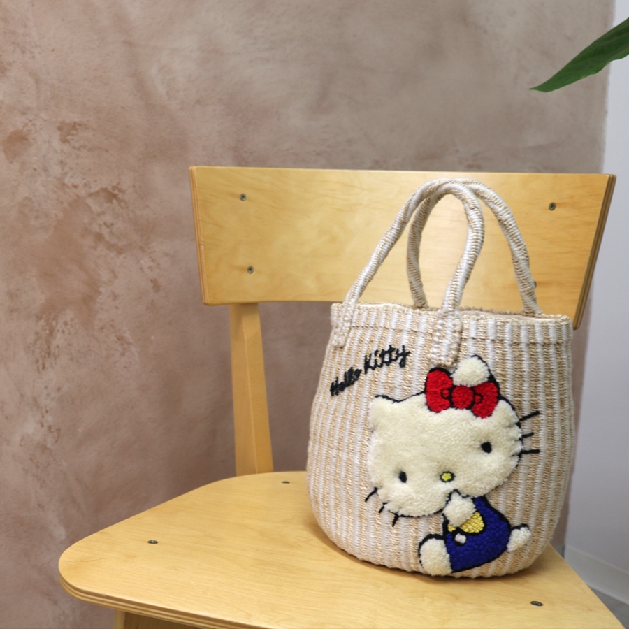 【代購】包包 kitty刺繡束口編織包 代購 預購 Hello Kitty