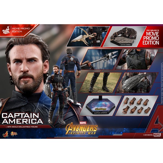 Hot toys HT MMS481《復仇者聯盟：無限之戰》美國隊長(電影宣傳版) Captain America
