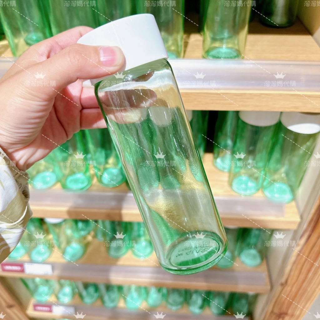 【代購】 無印良品 MUJI 可重複使用 玻璃水瓶 250ml 淺綠色 春池玻璃 台灣限定 回收玻璃 水瓶 玻璃瓶 水杯